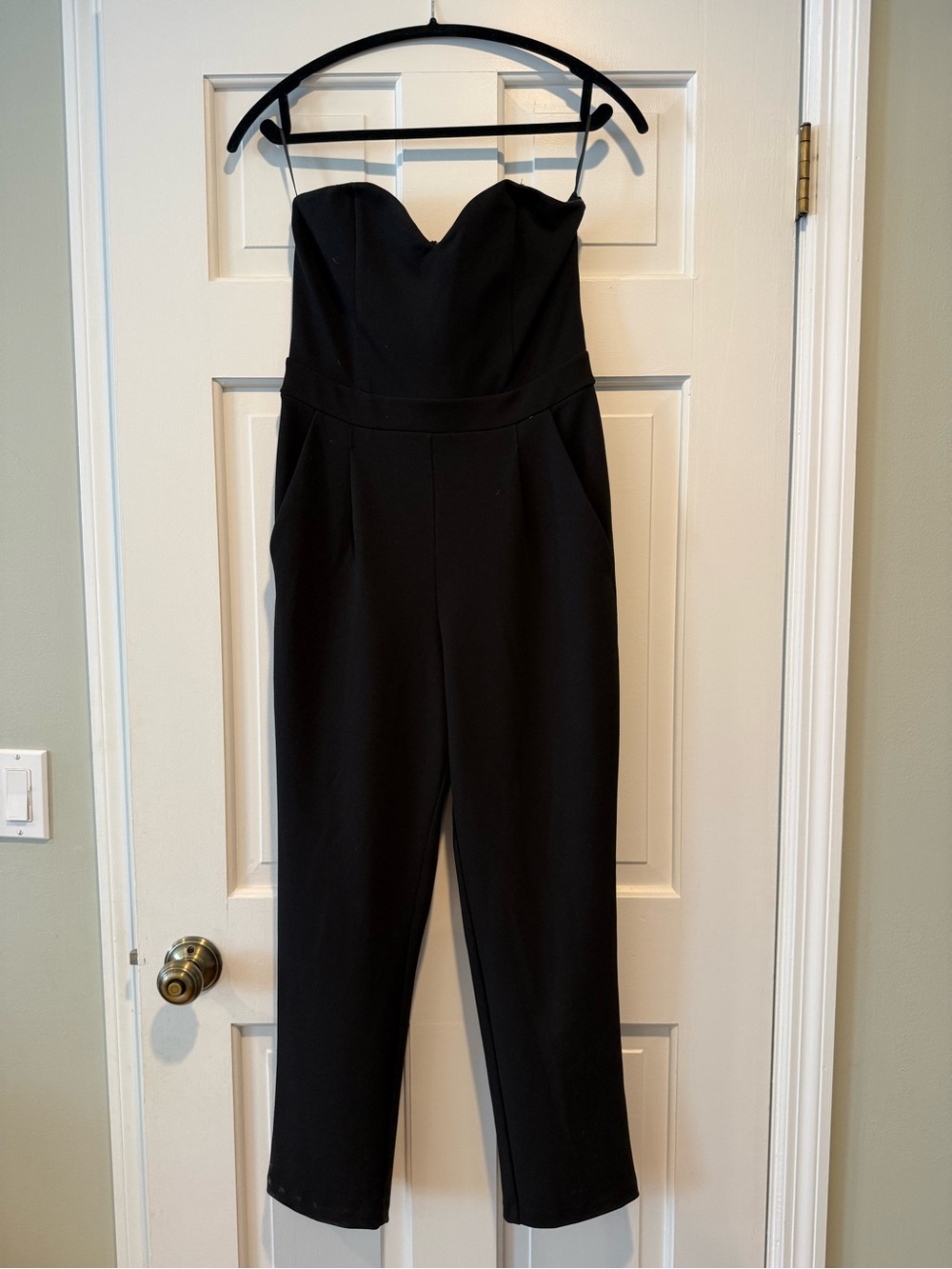 Express Black Strapless Sweetheart Jumpsuit